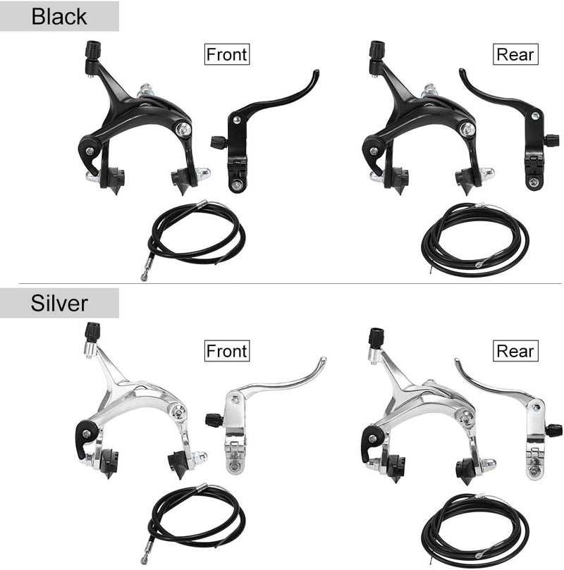 RUSUO Bike Brake,Front/Rear Fixie Bike Brake Kit Road Bike Cruiser Brake Set Bike Caliper Brake Kit Side Pull Brake Set - Image 4